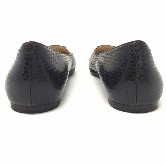 Callisto Cali Black Croc Emboss Pointed Toe Loafer - Picture 8 of 8